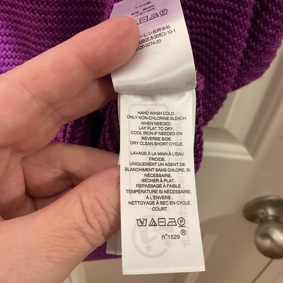 Ralph Lauren Women's V-Neck Purple Dawn Sweater - Picture 7 of 9